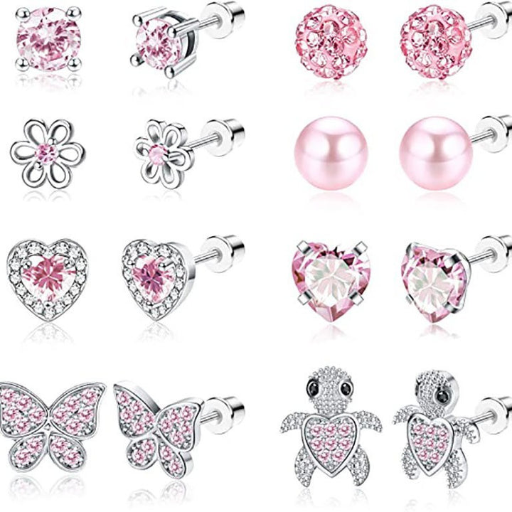Sparkling Gemstone Stud Earrings Set Stornfield
