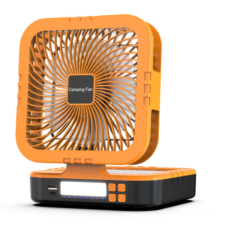 Portable Battery-Operated Camping Fan with LED Light Stornfield