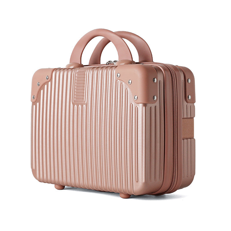 hard-shell travel cosmetic case with double-zip closure top handle and protective feet Stornfield