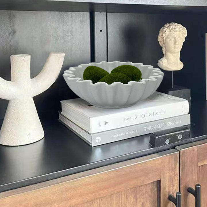 Decorative serving bowl with wave design Stornfield
