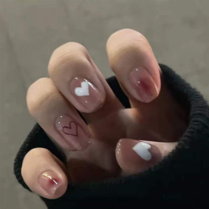 Heart-Embellished Press-On Nail Set Stornfield