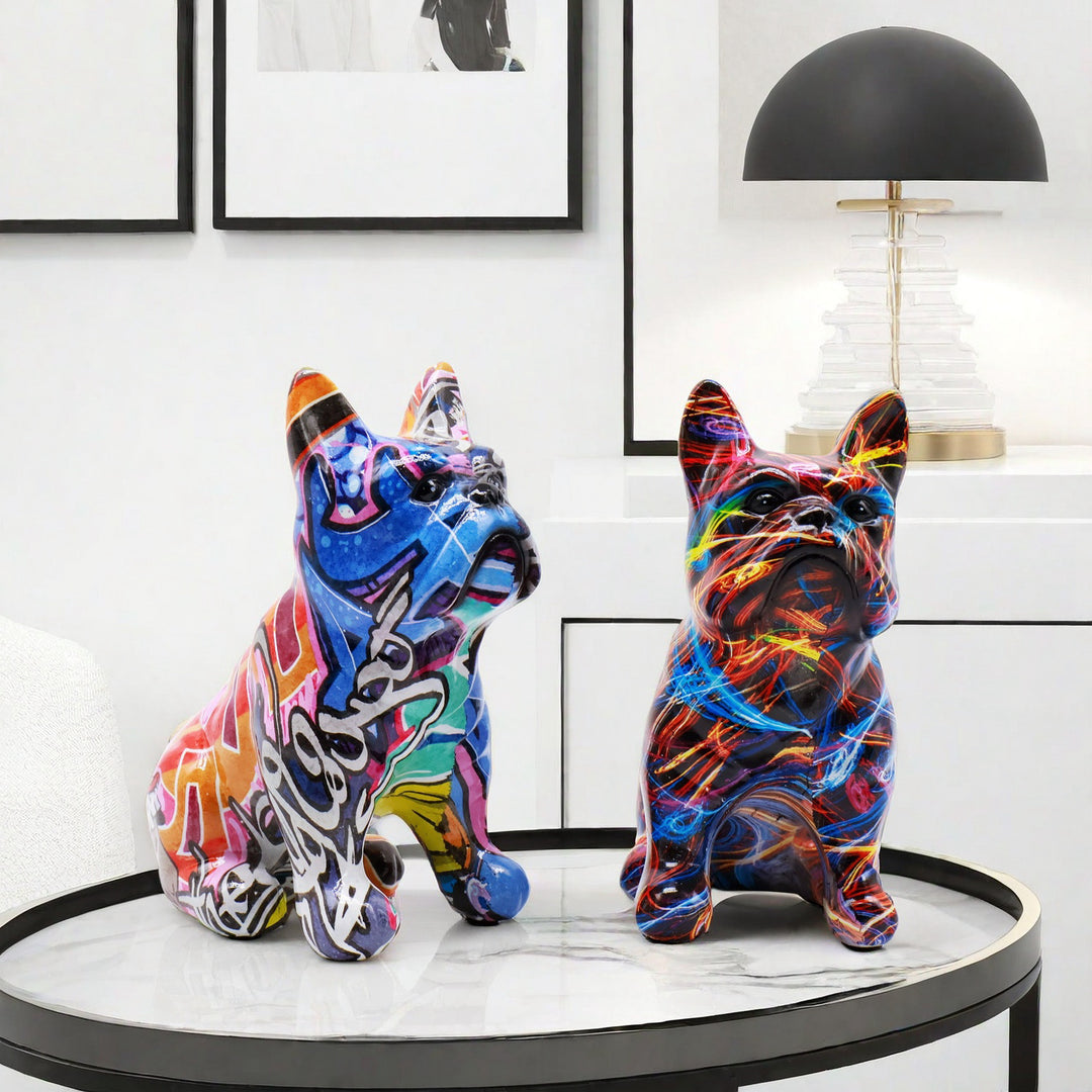 Creative bulldog figurine made of hand-painted resin Stornfield