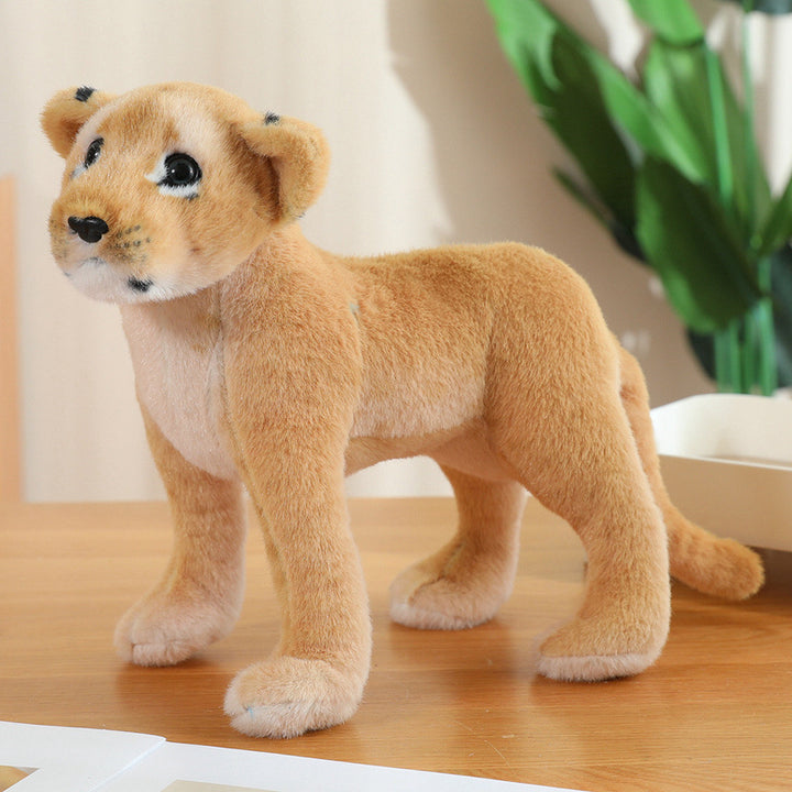 Realistic Standing Big Cat Plush Toy with Ultra-Soft Faux Fur and Poseable Legs Stornfield