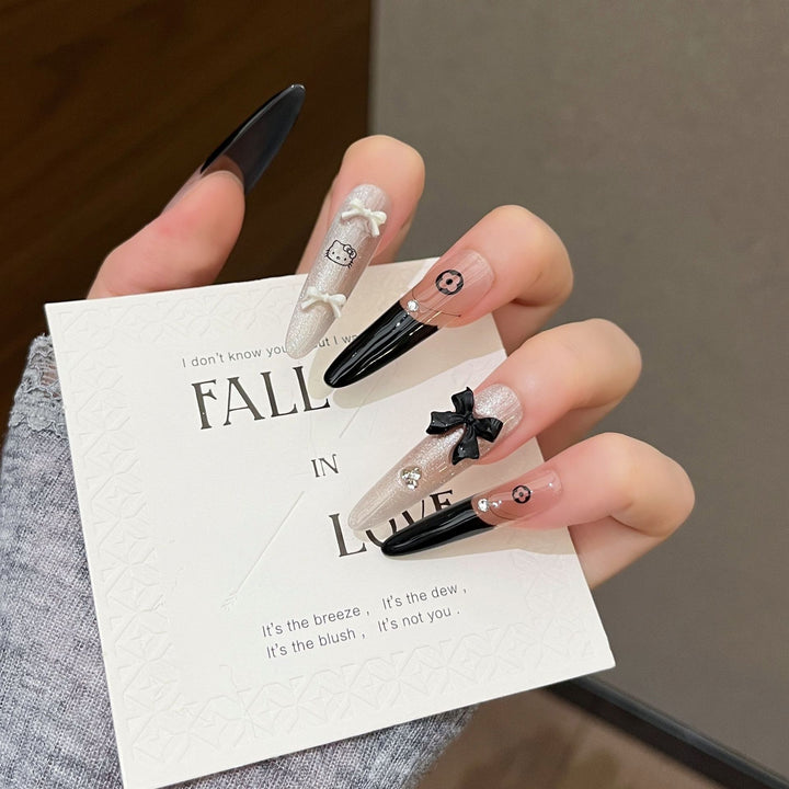 Glamorous Crystal-Studded Stiletto Press-On Nails Stornfield