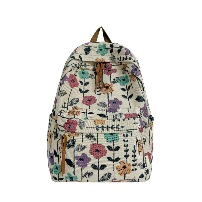 Floral Patterned Canvas Backpack Stornfield