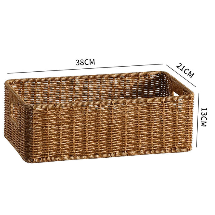 Handwoven Rectangular Storage Basket with Cut-Out Handles Stornfield