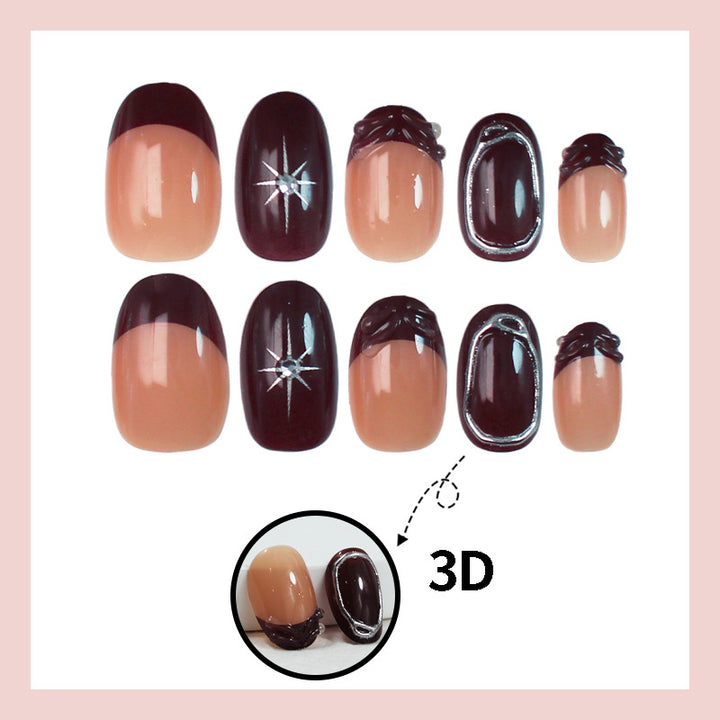 Acrylic nail set with elegant gradient and delicate embellishments Stornfield