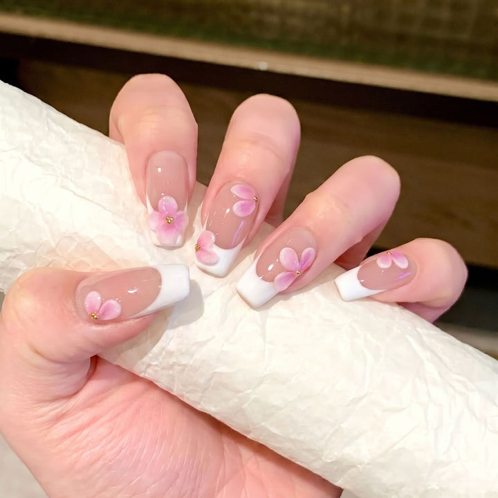 Floral Embellished Press-On Nail Set Stornfield