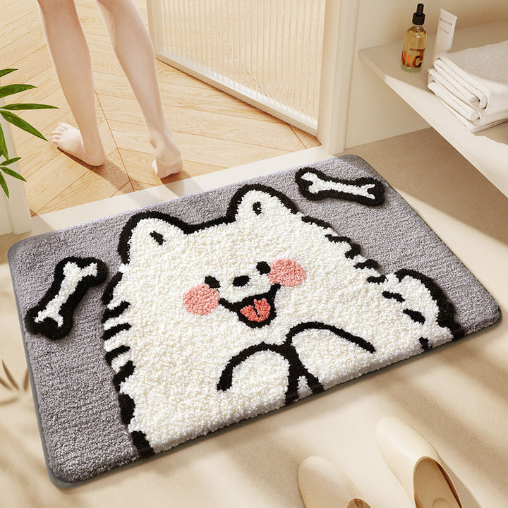 Cat-Themed Plush Bath Mat Stornfield