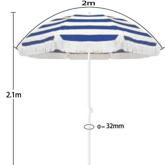 Women's sun umbrella with stylish tassels Stornfield