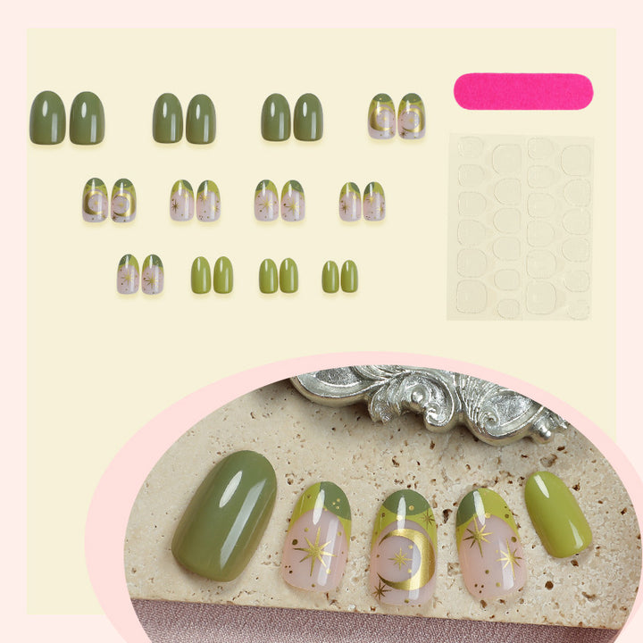 Decorative Press-On Nail Art Set with Botanical Inspirations Stornfield
