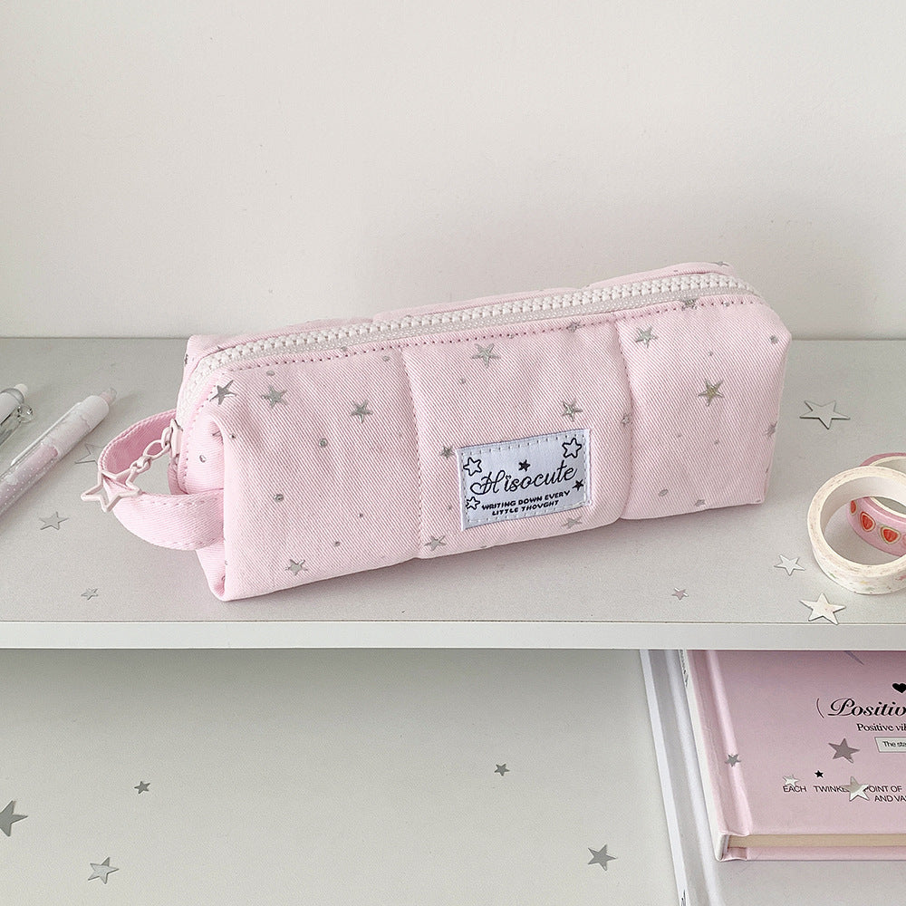 Stylish Star-Embellished Pencil Case