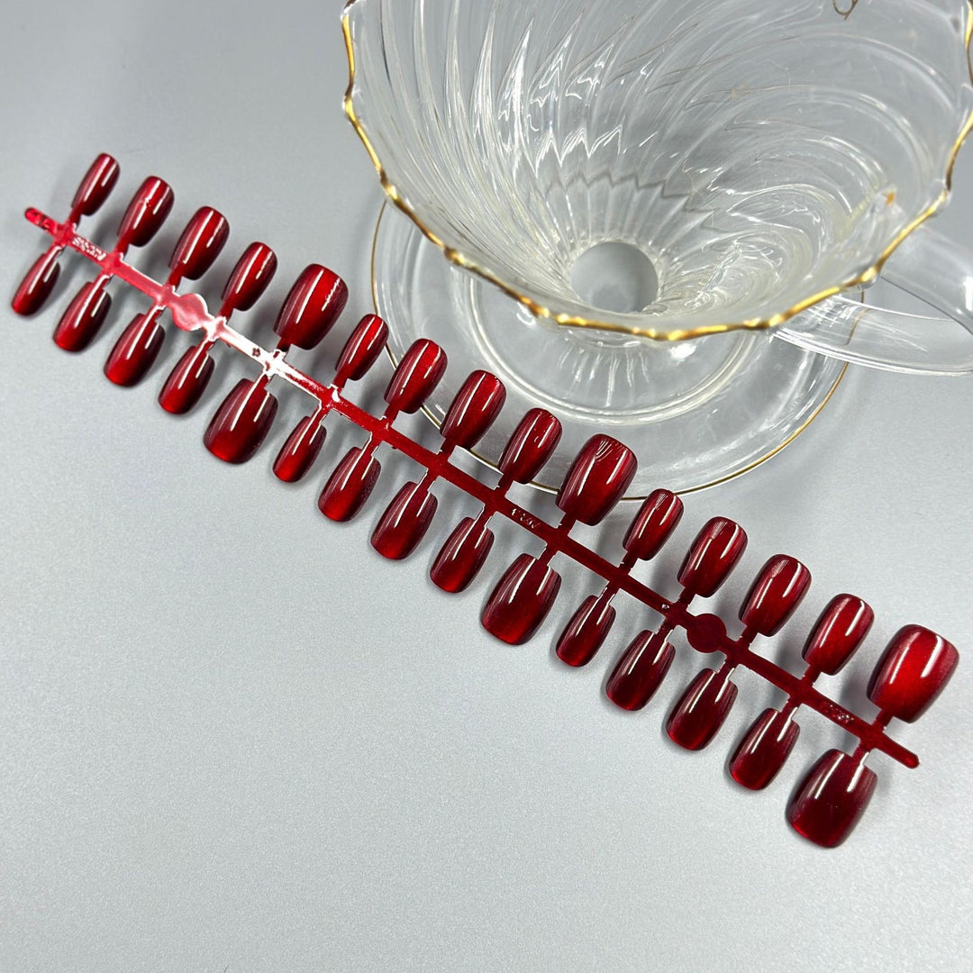 Glossy Red Press-On Nail Set Stornfield