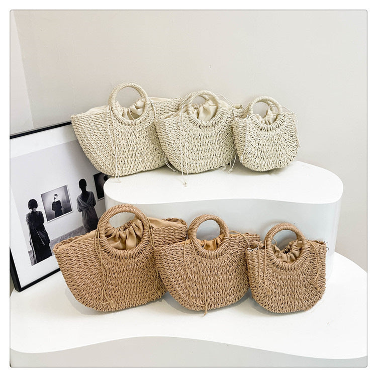 Handmade basket bag with light ruffles Stornfield
