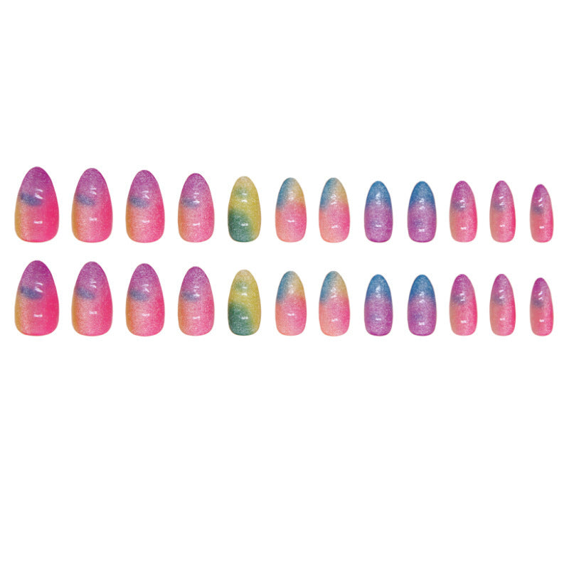 Colorful Ombre Glitter Press-On Nails Stornfield