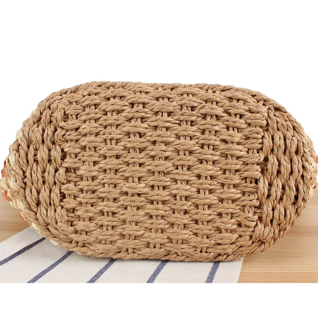 Braided shopping bag with high-quality leather handles Stornfield