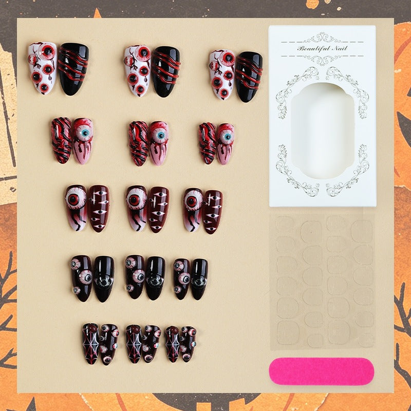 Creative Pastel Nail Set with Creepy Designs Stornfield