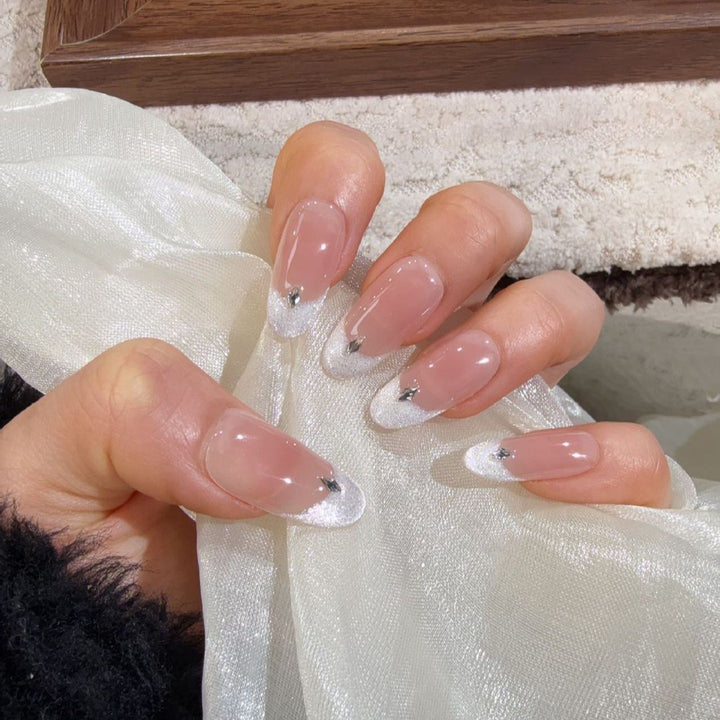 Elegant French Tip Press-On Nails Stornfield