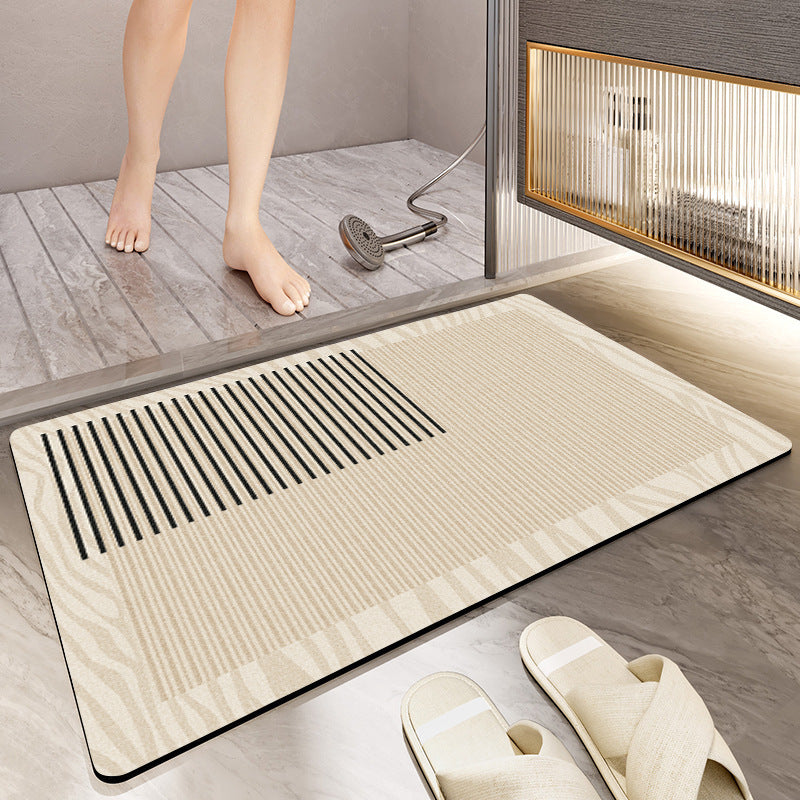 Textured Geometric Bath Mat Stornfield