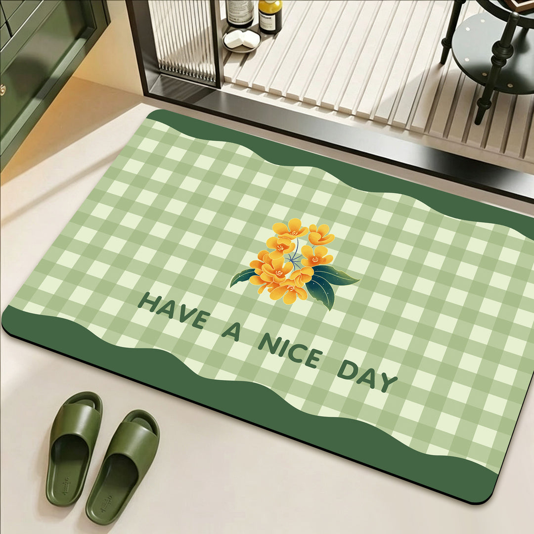 Stylish Floral Patterned Comfort Bath Mat Stornfield