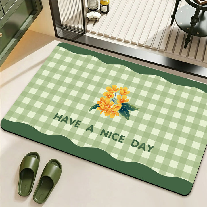 Stylish Floral Patterned Comfort Bath Mat Stornfield