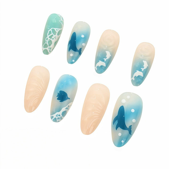 Underwater-themed art nails Stornfield