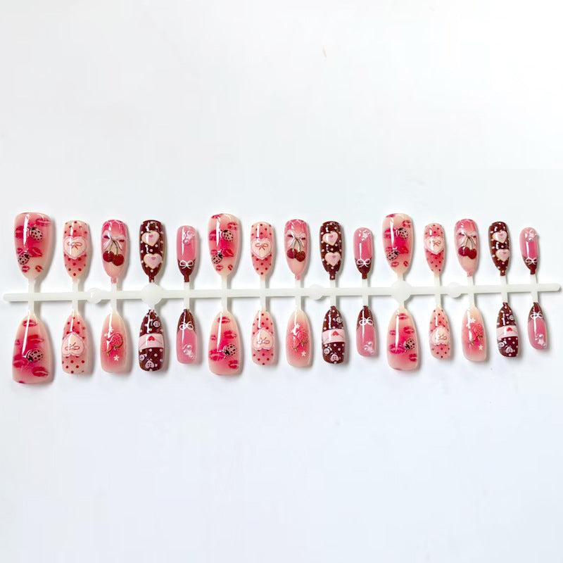 Artificial nail set with botanical motifs Stornfield