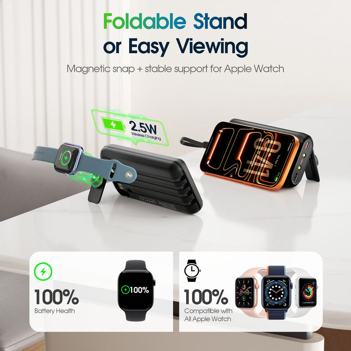 Power bank with integrated charging cables and LCD display Stornfield