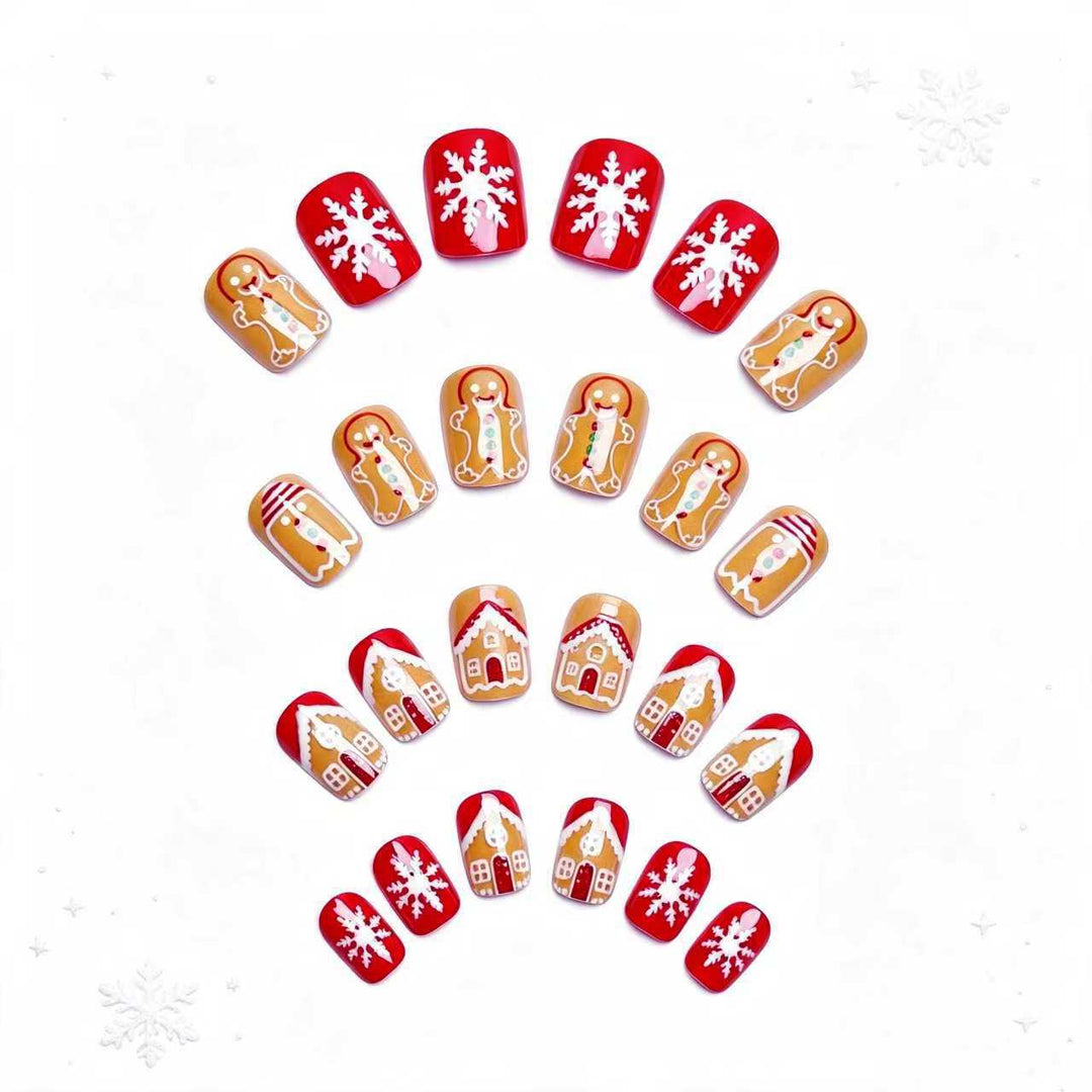 Artificial nails in Christmas gingerbread house design Stornfield