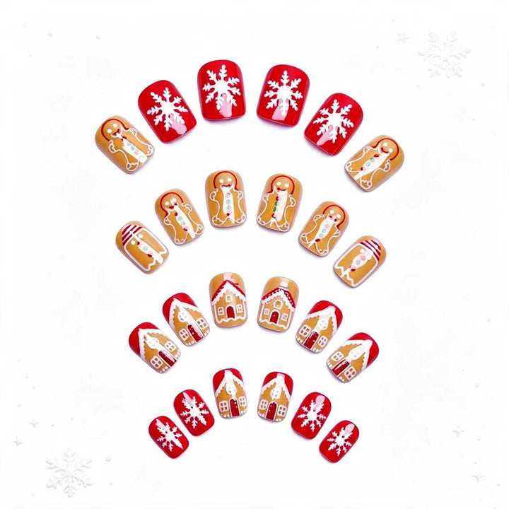 Artificial nails in Christmas gingerbread house design Stornfield