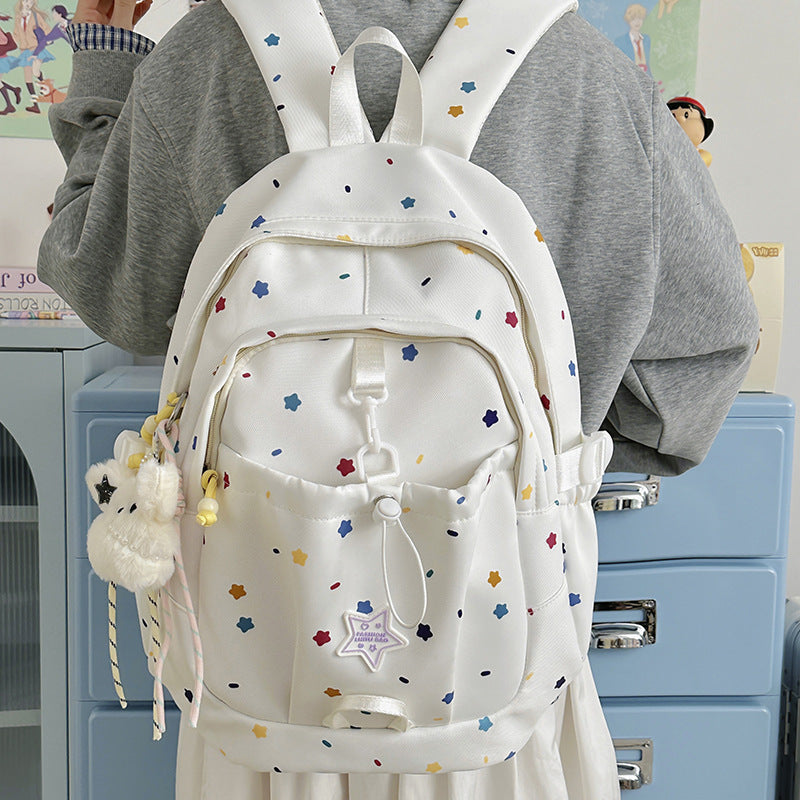 Backpack with Colorful Star Pattern and Versatile Compartments Stornfield