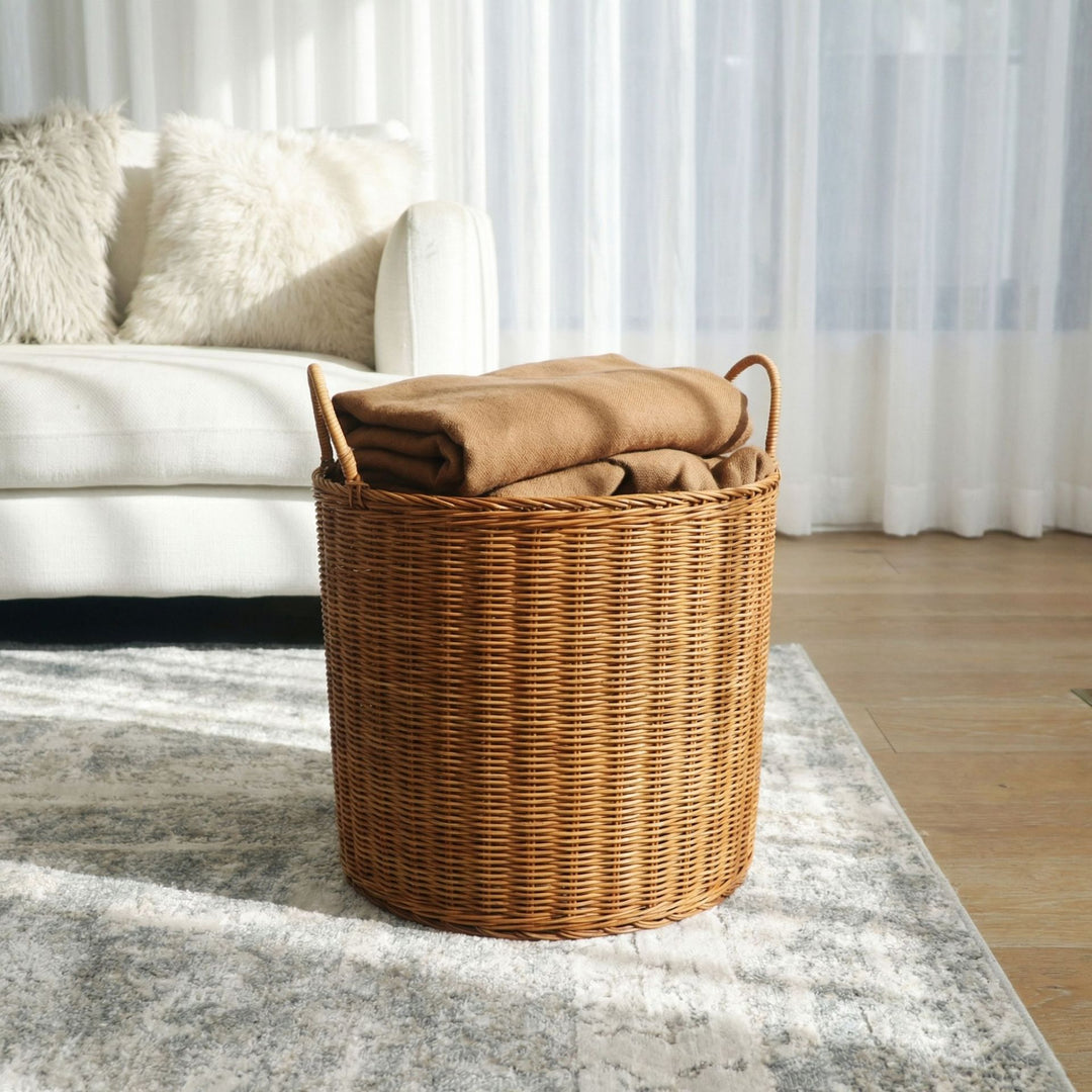 Handmade storage basket made of natural wicker Stornfield