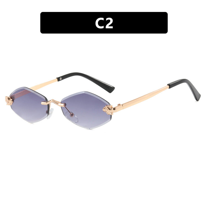Women's geometric sunglasses with double metal frame and protective lenses Stornfield