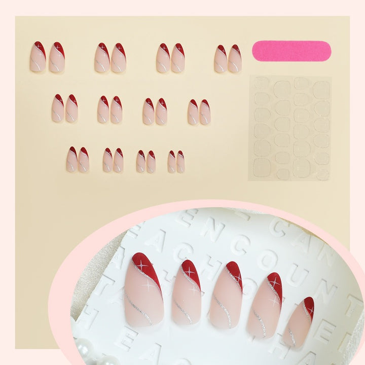 Art nail set with elegant gradient and glitter accents Stornfield