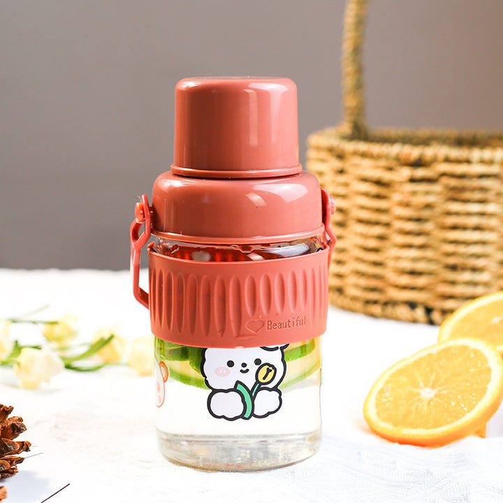 Ladies trendy glass drinking bottle with practical silicone protection Stornfield
