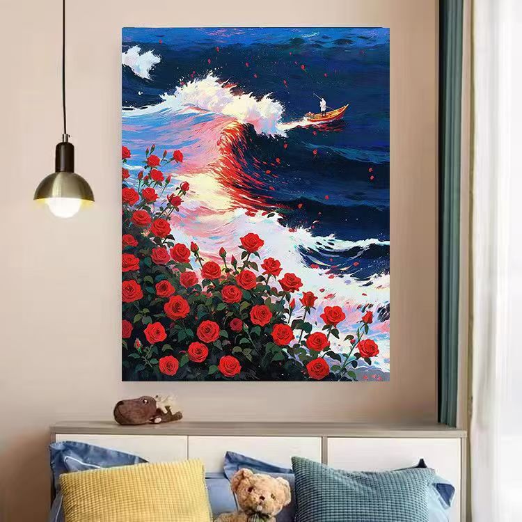 Heart and Floral Swirl Canvas Artwork Stornfield
