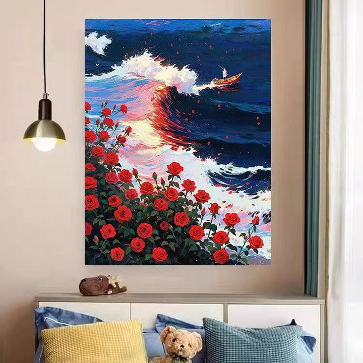 Heart and Floral Swirl Canvas Artwork Stornfield
