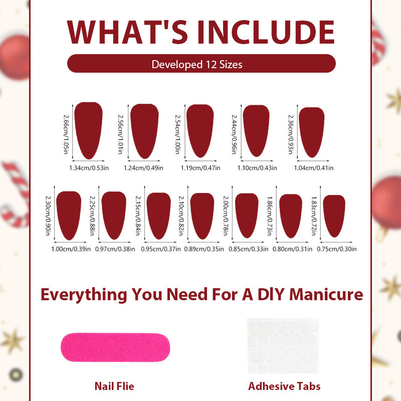 Christmas-Themed Press-On Nail Art Set