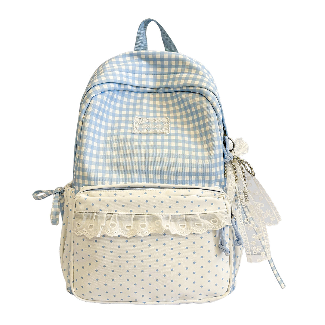 Stylish Gingham Patterned Backpack Stornfield