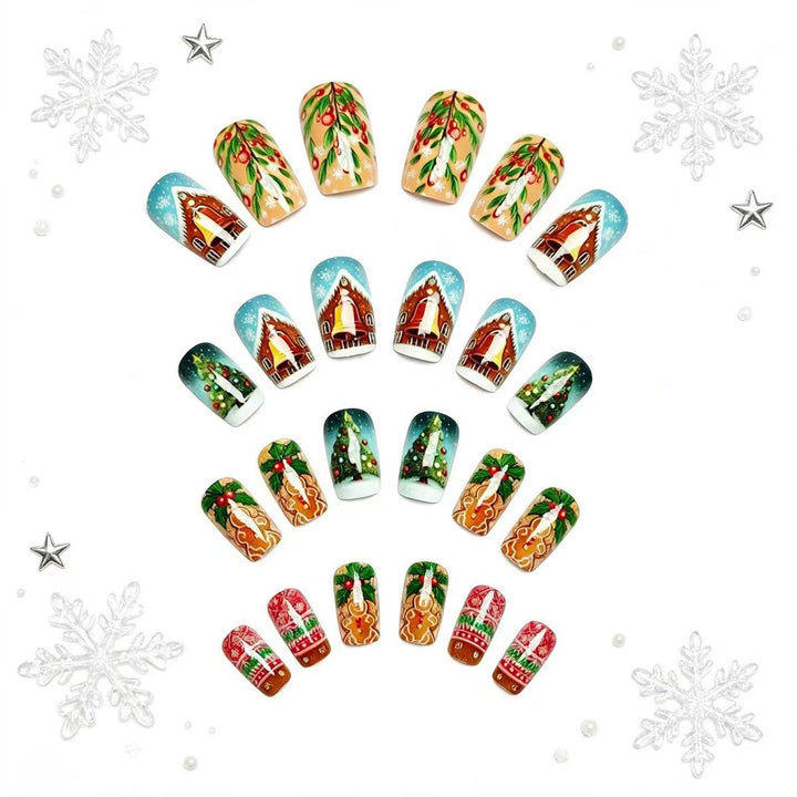 Artificial nails with festive Christmas motif Stornfield
