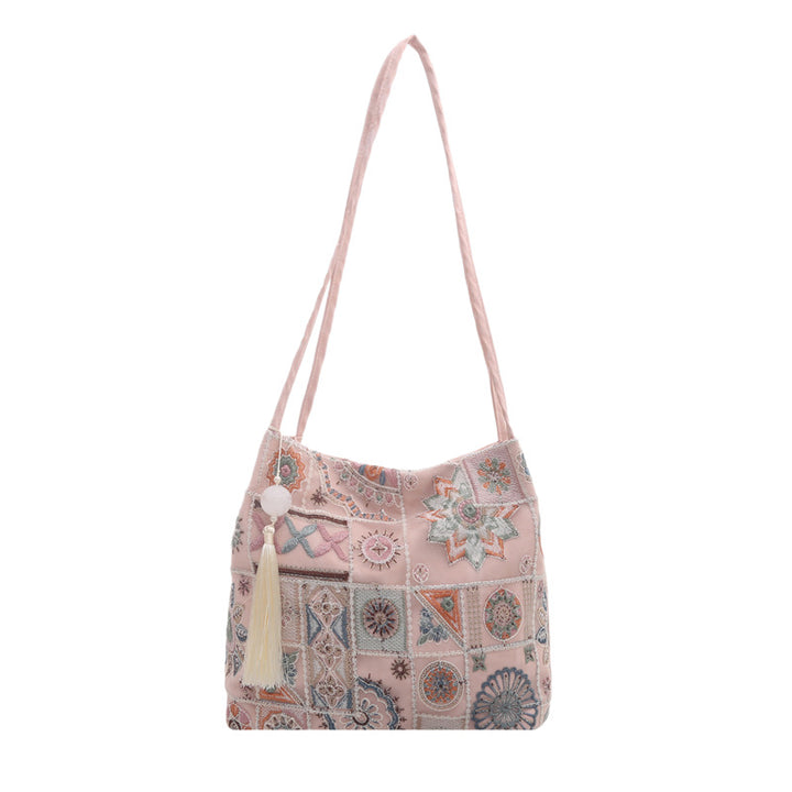 Embroidered Boho Tote Bag