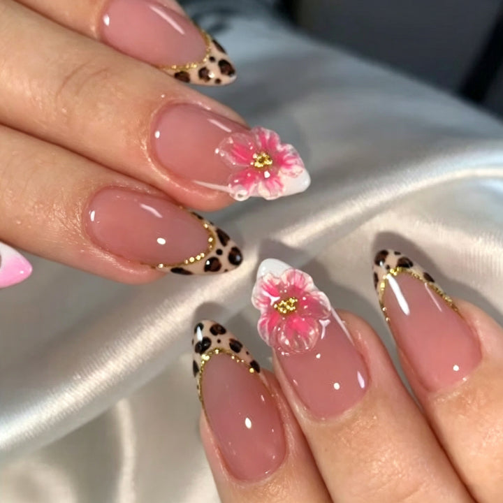 Artistic Floral Acrylic Nail Extensions Stornfield