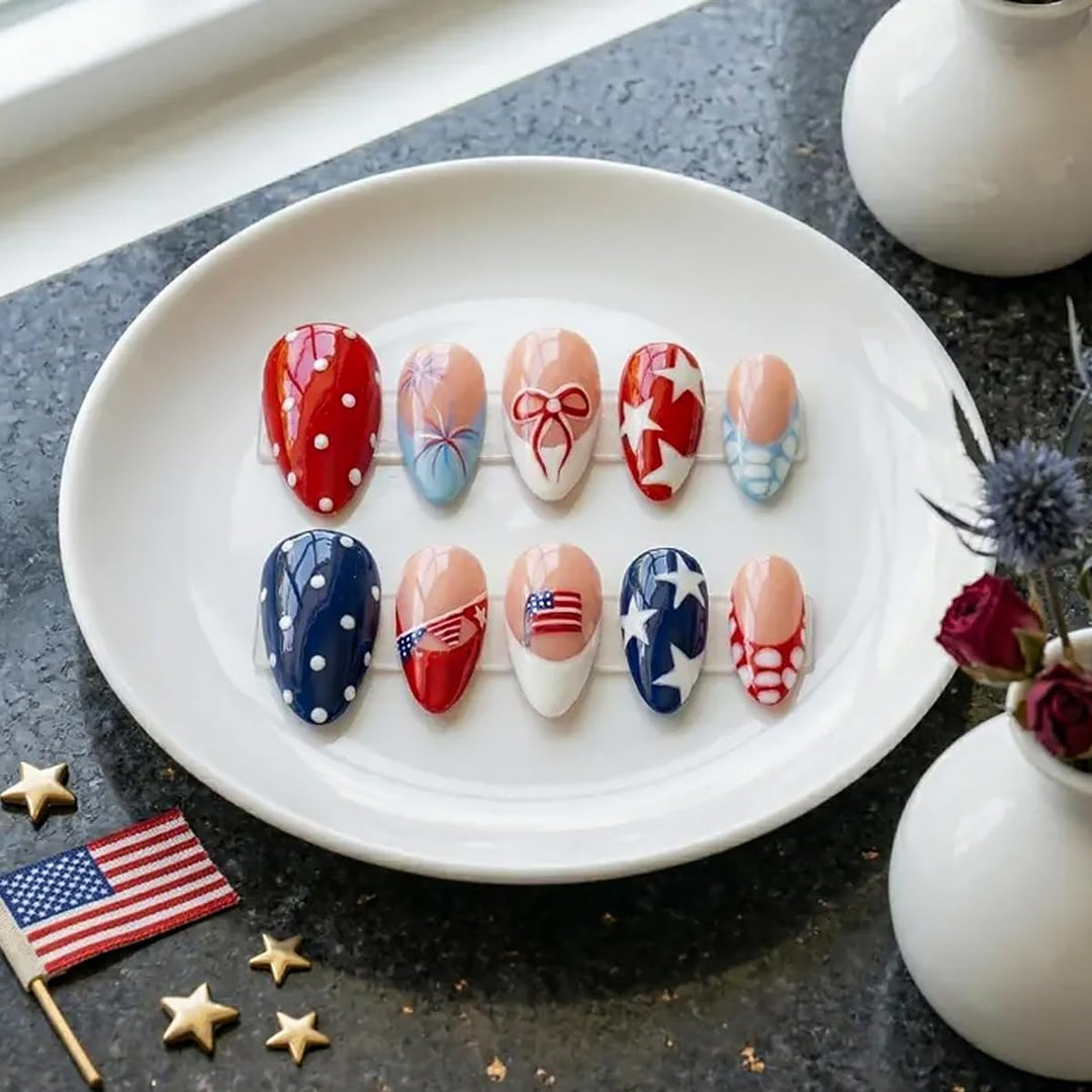 Themed Patriotic Press-On Nail Set