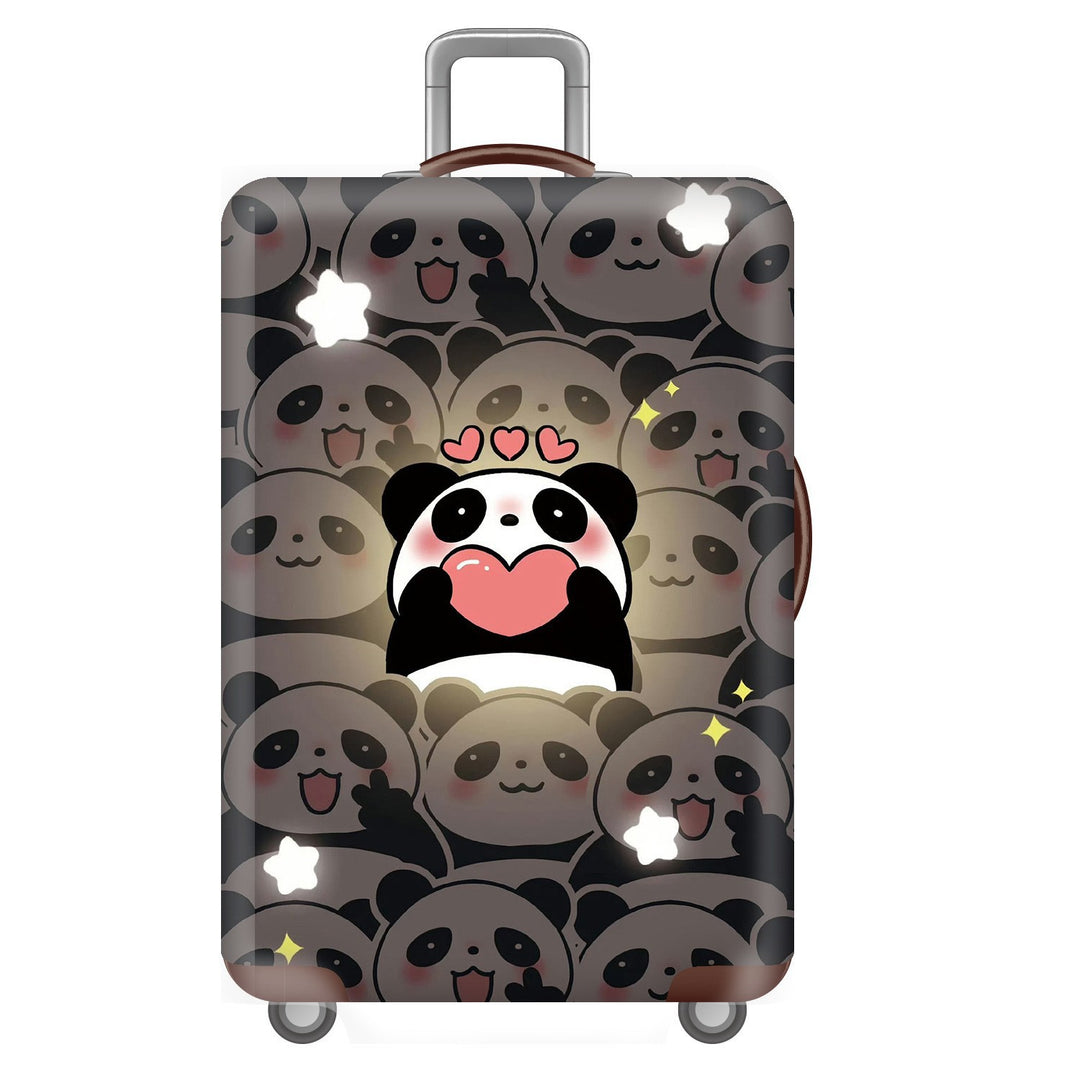 Unisex non-elastic suitcase cover for hard shell trolley with cute panda design, stretch protective cover with handle and wheel openings Stornfield