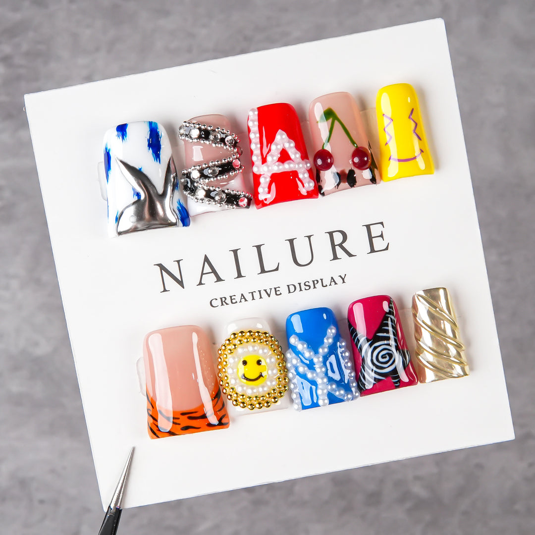 Artistic Press-On Nail Art Set