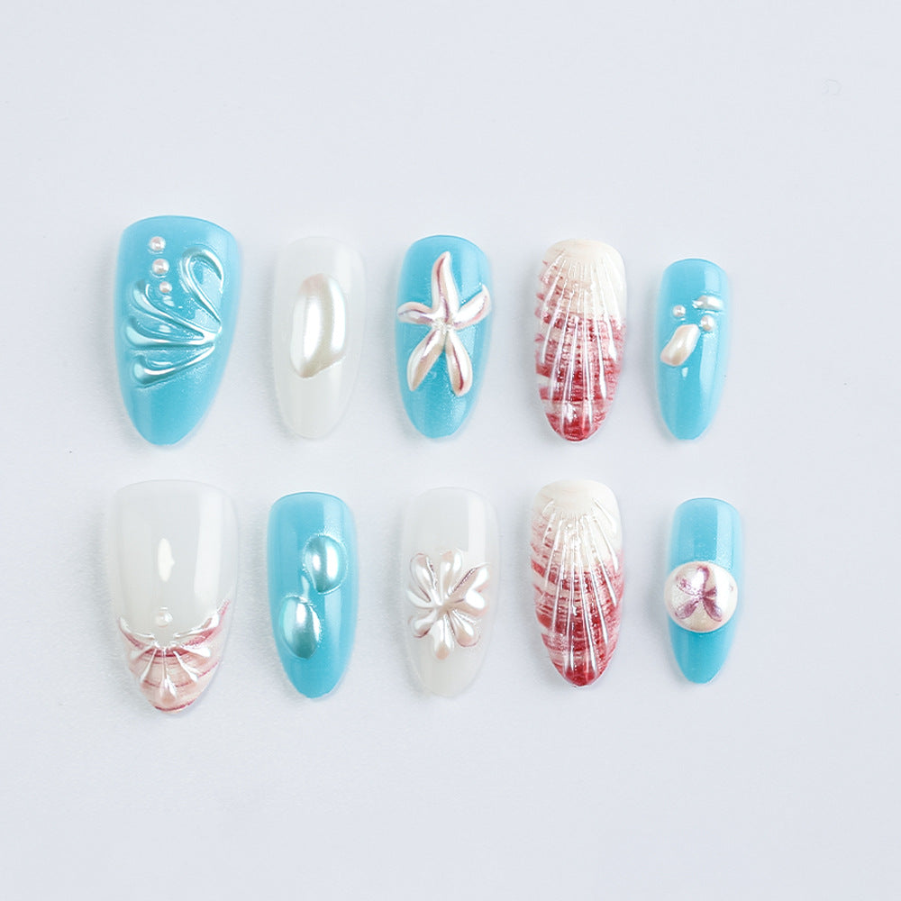 Ocean-Inspired Gel Nail Art Set Stornfield