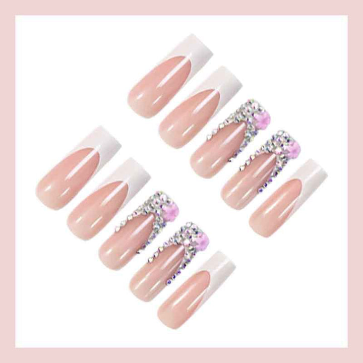 Art nail set with elegant glitter and floral accents Stornfield