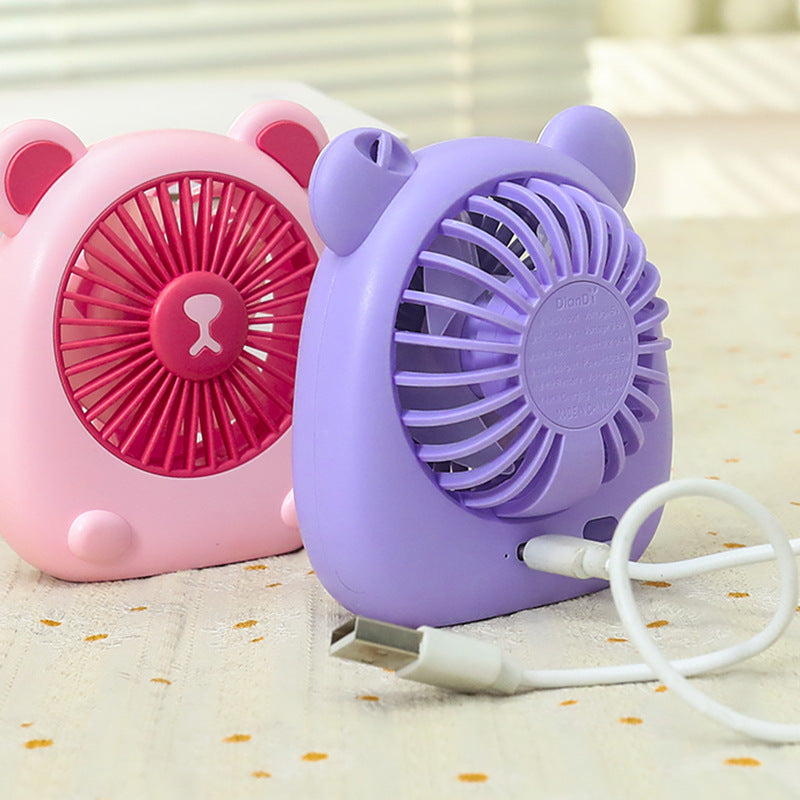 Ladies Portable Hand Fan with Creative Bear Design Stornfield