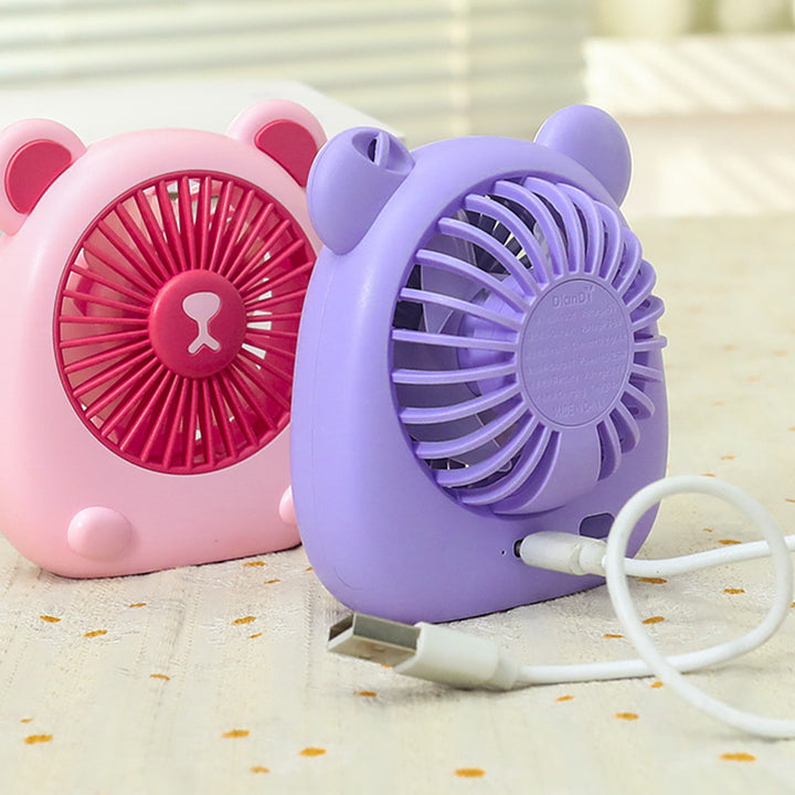 Ladies Portable Hand Fan with Creative Bear Design Stornfield