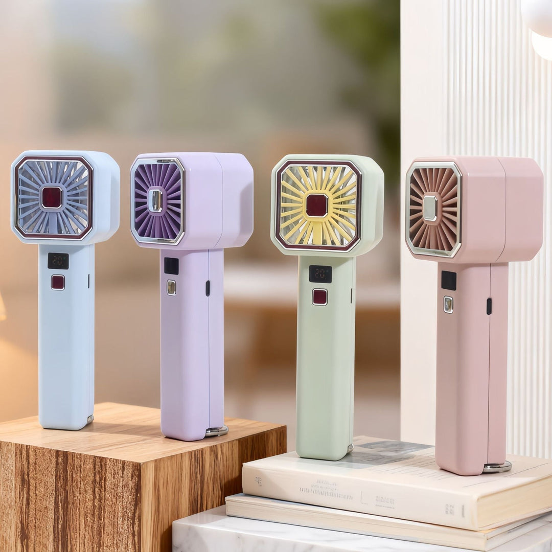 Women Portable Hand Fan with Digital Display Stornfield